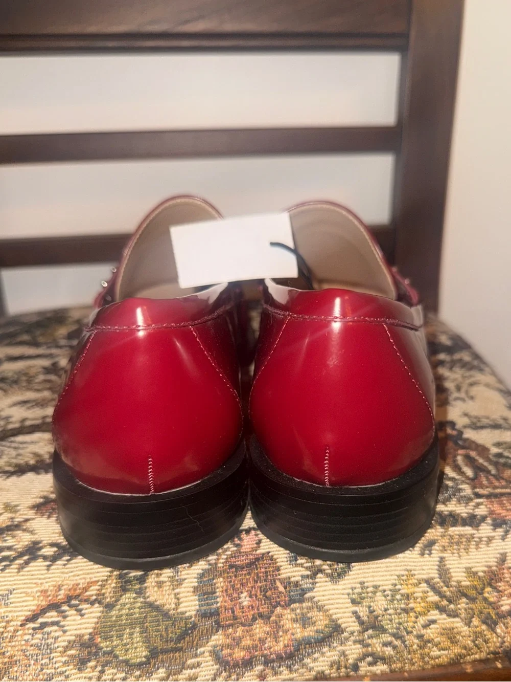 LOFT Studded Penny Loafers Burgundy Red Slip On Shoes Women’s Size 10 NWT